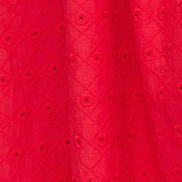 Scarlett Nap Dress Red Daisy Check Eyelet - Picture 2 of 3
